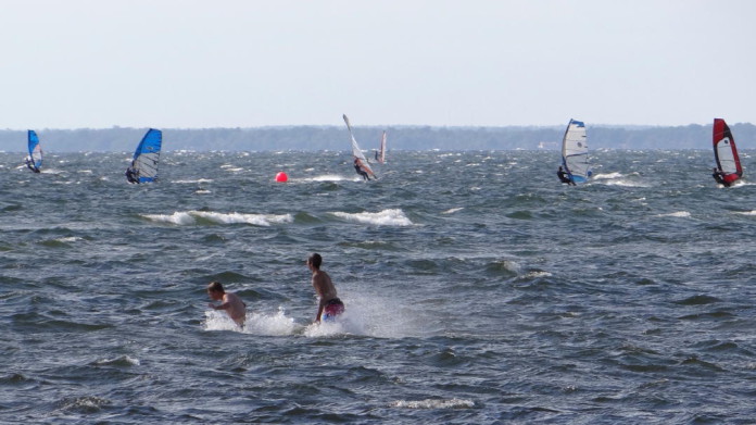 Windsurfing on the island of Öland, Sweden
